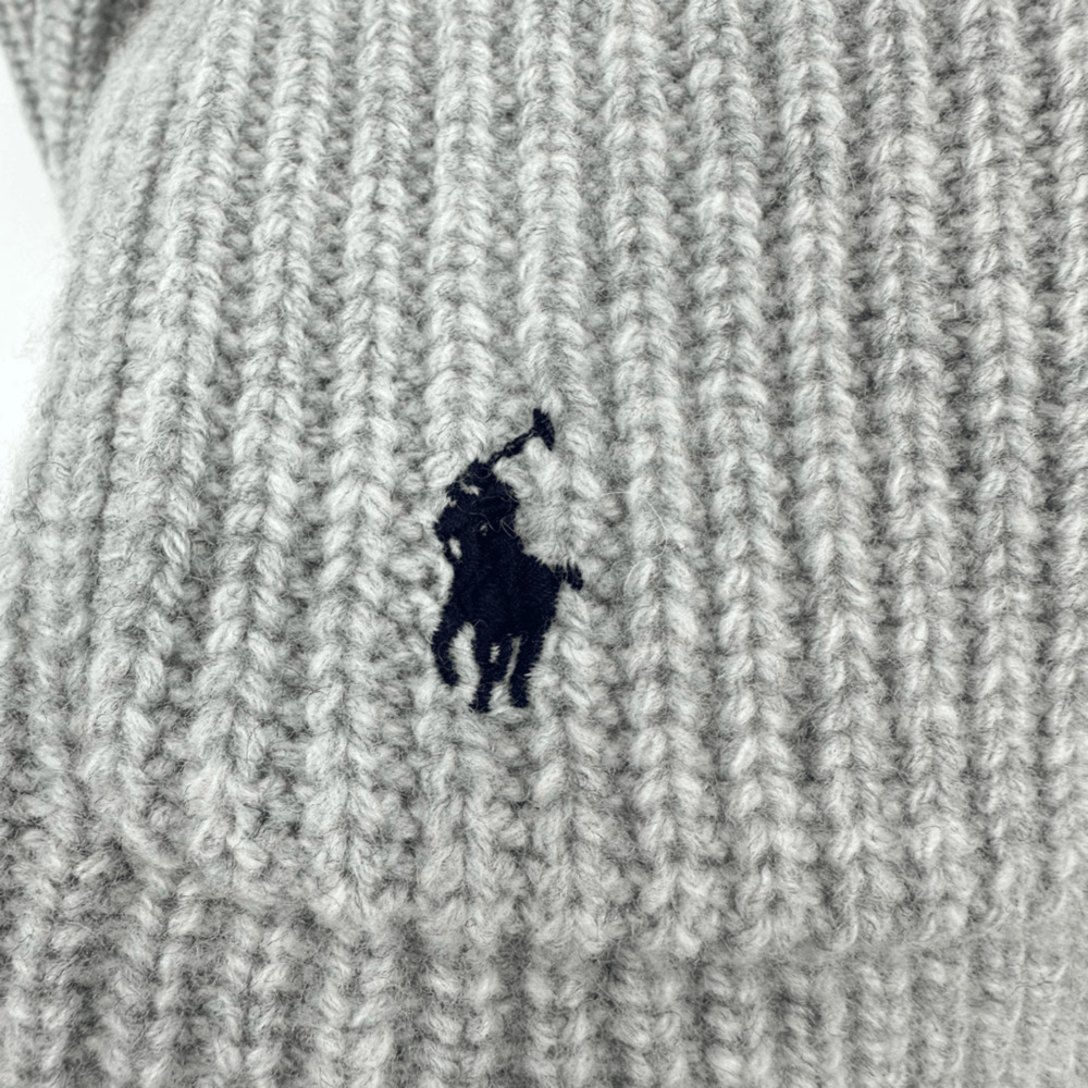 Polo Ralph Lauren Womens L Ribbed Cardigan Sweater Wool Cashmere Gray Preppy - Picture 6 of 10
